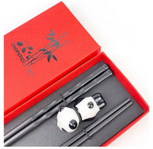 Load image into Gallery viewer, Panda chopsticks + chopstick holder set