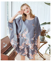 Load image into Gallery viewer, Women Nightgown Pajama Sleepwear | One size | Crane pattern