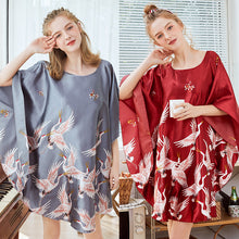 Load image into Gallery viewer, Women Nightgown Pajama Sleepwear | One size | Crane pattern