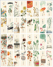 Load image into Gallery viewer, 30pcs Paper bookmark pack with Chinese calligraphy and drawings