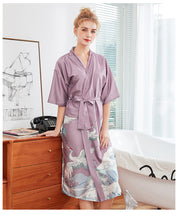 Load image into Gallery viewer, Women Nightgown Kimono Robes | Crane pattern
