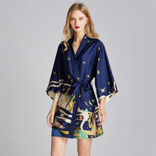 Load image into Gallery viewer, Women Nightgown Kimono Robes | Crane pattern