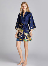 Load image into Gallery viewer, Women Nightgown Kimono Robes | Crane pattern