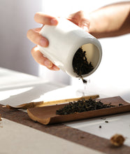 Load image into Gallery viewer, Hand painted ceramic tea jar