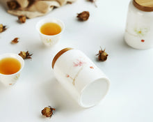 Load image into Gallery viewer, Hand painted ceramic tea jar