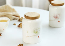 Load image into Gallery viewer, Hand painted ceramic tea jar