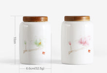 Load image into Gallery viewer, Hand painted ceramic tea jar