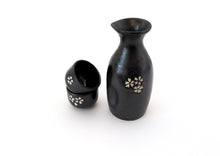 Load image into Gallery viewer, Ceramic Japanese style black Sakura Sake Set