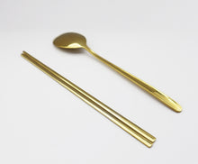 Load image into Gallery viewer, Korean Stainless Steel Spoon and Chopstick set