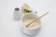 Load image into Gallery viewer, Japanese matcha tea ceremony kit with white bowl