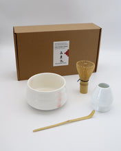 Load image into Gallery viewer, Japanese matcha tea ceremony kit with white bowl