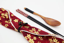 Load image into Gallery viewer, Golden Sakura Japanese Wood Chopsticks Set