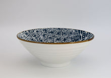 Load image into Gallery viewer, Ceramic Japanese ramen bowl | Traditional Japanese coin Inspired Pattern