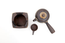 Load image into Gallery viewer, Ceramic Japanese Style Hammer Finish Teapot With Stove Set