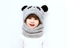 Load image into Gallery viewer, Panda Warm Plush Scarf Hats for Kids