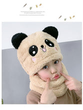 Load image into Gallery viewer, Panda Warm Plush Scarf Hats for Kids