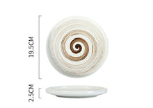 Load image into Gallery viewer, ZEN style round ceramic plate | calligraphy brush