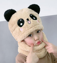 Load image into Gallery viewer, Panda Warm Plush Scarf Hats for Kids