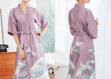 Load image into Gallery viewer, Women Nightgown Kimono Robes | Crane pattern