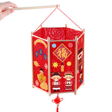 Load image into Gallery viewer, DIY Chinese Palace Lantern with battery operated LED light | handmade paper art kids toy
