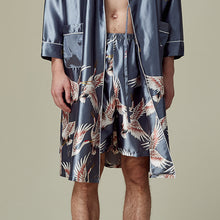 Load image into Gallery viewer, Men's Luxurious Kimono Robe with Shorts Silk Satin Bathrobes