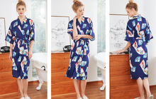 Load image into Gallery viewer, Women Nightgown Kimono Robes | Fan pattern