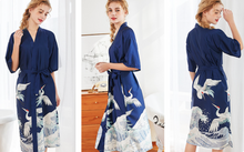 Load image into Gallery viewer, Women Nightgown Kimono Robes | Crane pattern