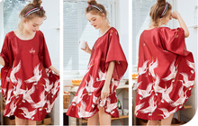 Load image into Gallery viewer, Women Nightgown Pajama Sleepwear | One size | Crane pattern