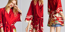 Load image into Gallery viewer, Women Nightgown Kimono Robes | Crane pattern