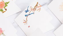 Load image into Gallery viewer, 8pcs Blank note cards with envelopes | Chinese hand-drawn bird and flower landscape painting