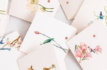 Load image into Gallery viewer, 8pcs Blank note cards with envelopes | Chinese hand-drawn bird and flower landscape painting