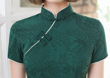 Load image into Gallery viewer, Linen chinese cheongsam dress
