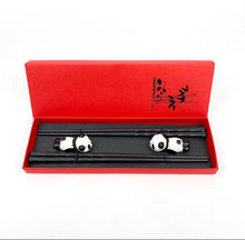 Load image into Gallery viewer, Panda chopsticks + chopstick holder set
