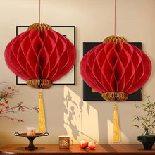 Load image into Gallery viewer, Chinese Red Lantern Red Honeycomb Hard Paper Spring Festival Chinese New Year
