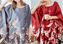 Load image into Gallery viewer, Women Nightgown Pajama Sleepwear | One size | Crane pattern
