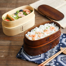 Load image into Gallery viewer, Japanese Wooden Bento Box | Double Layer
