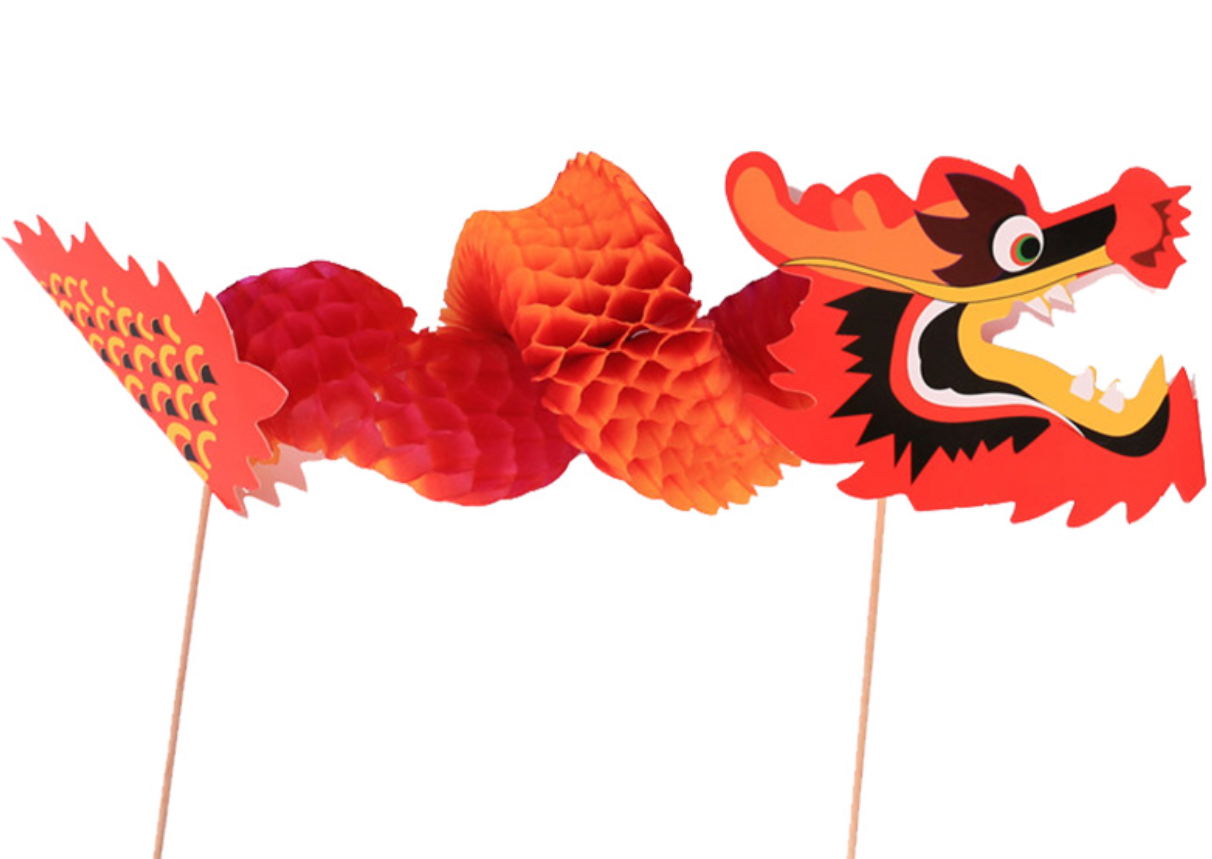 DIY Chinese dragon handmade paper art kids toy