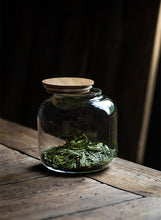 Load image into Gallery viewer, Airtight glass container tea storage jar
