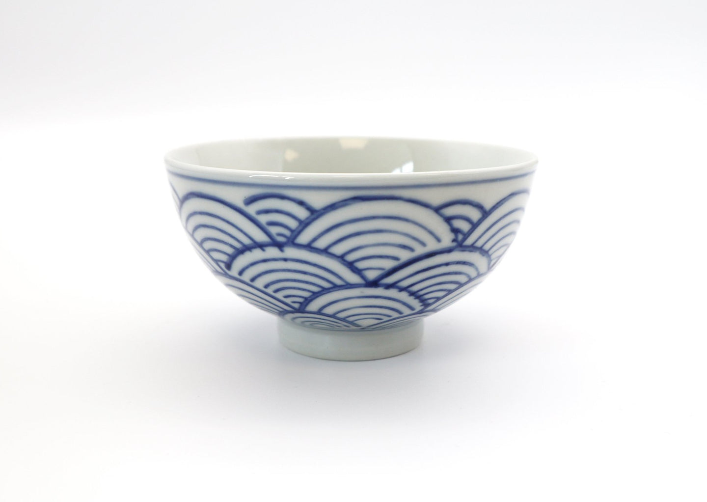 Ceramic Japanese Style 4.5 Inch Rice Bowls | Waves