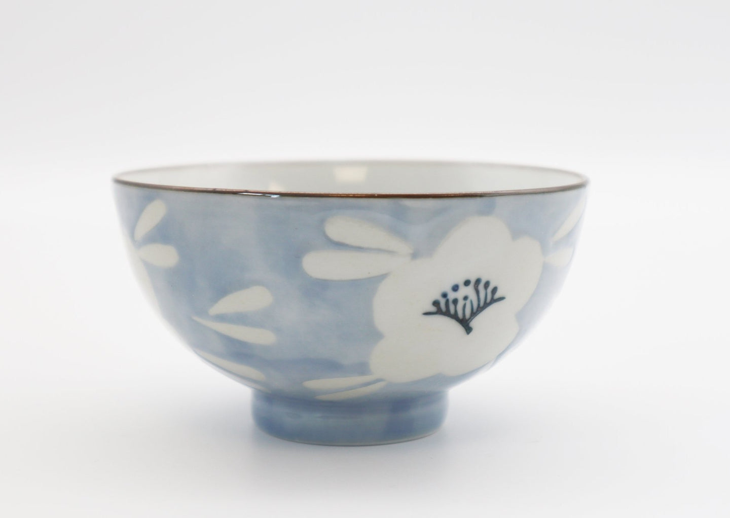 Ceramic Japanese Style 4.5 Inch Rice Bowls | Blue Sakura
