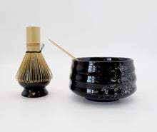 Load image into Gallery viewer, Japanese matcha tea ceremony kit with black bowl
