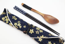 Load image into Gallery viewer, Golden Sakura Japanese Wood Chopsticks Set
