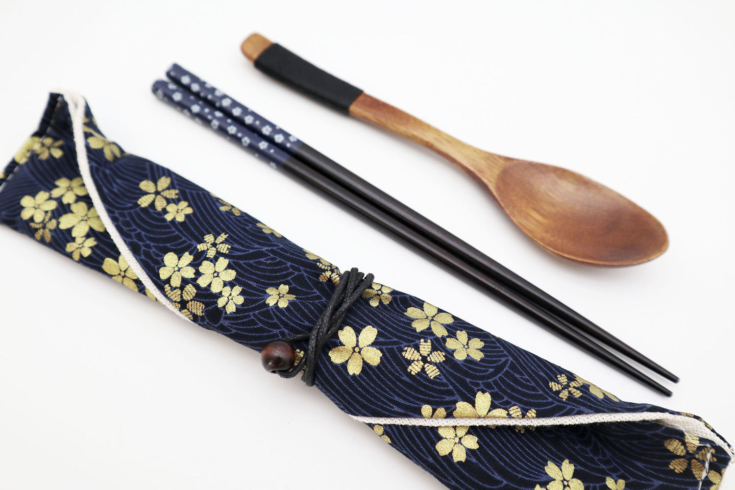 Golden Sakura Japanese Wood Chopsticks Set