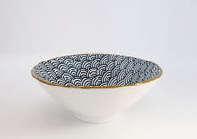 Load image into Gallery viewer, Ceramic Japanese ramen bowl | Waves pattern
