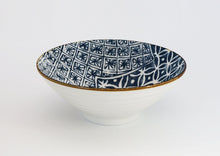 Load image into Gallery viewer, Ceramic Japanese ramen bowl | Traditional Japanese coin Inspired Pattern
