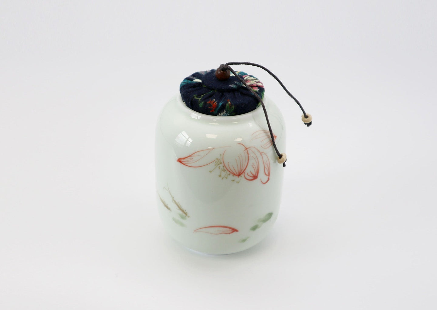 Hand painted lotus celadon storage jar