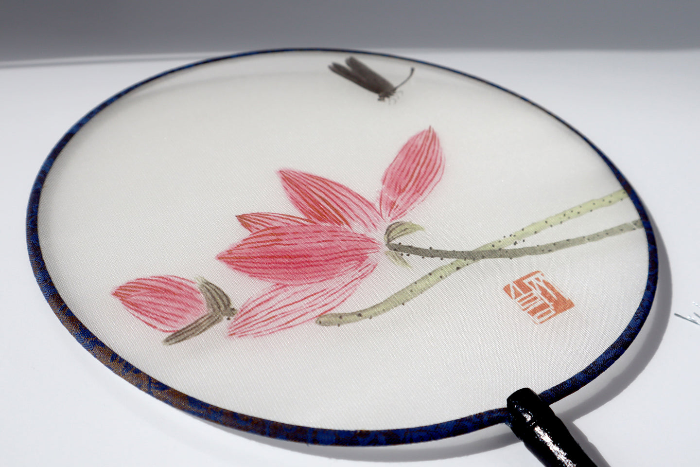 Chinese silk fan with wood handle