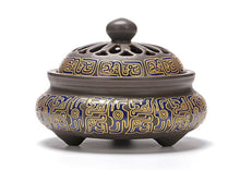 Load image into Gallery viewer, Purple clay ancient dragon pattern incense burner
