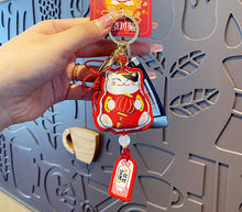 Load image into Gallery viewer, Maneki-neko cloth keychain
