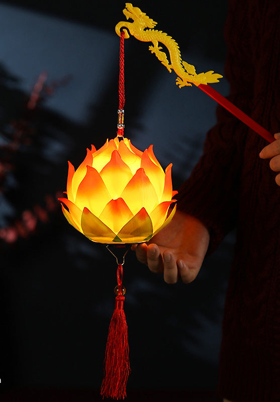 Chinese lotus lantern with battery operated LED light
